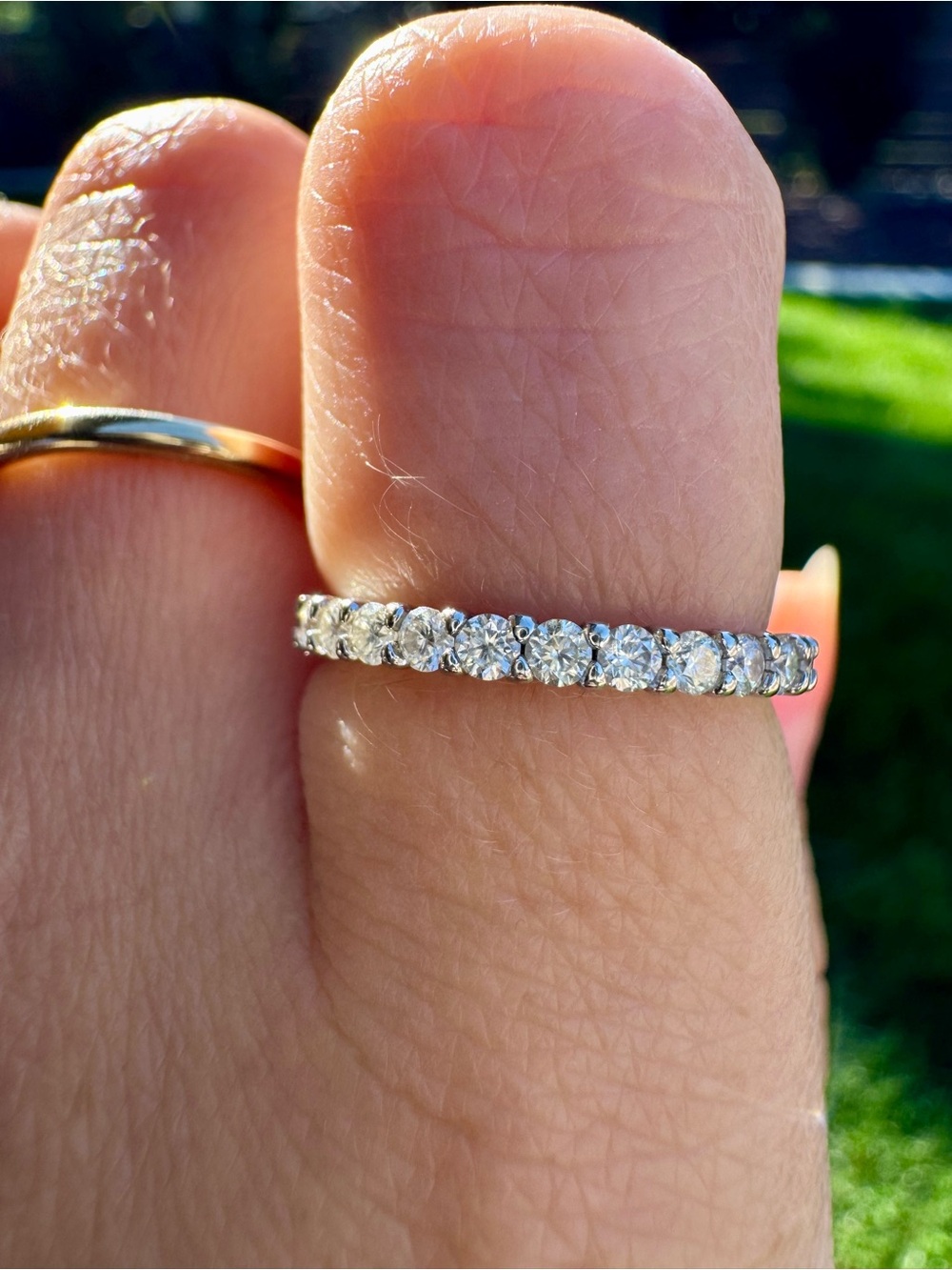 925 Sterling Silver Moissanite Band